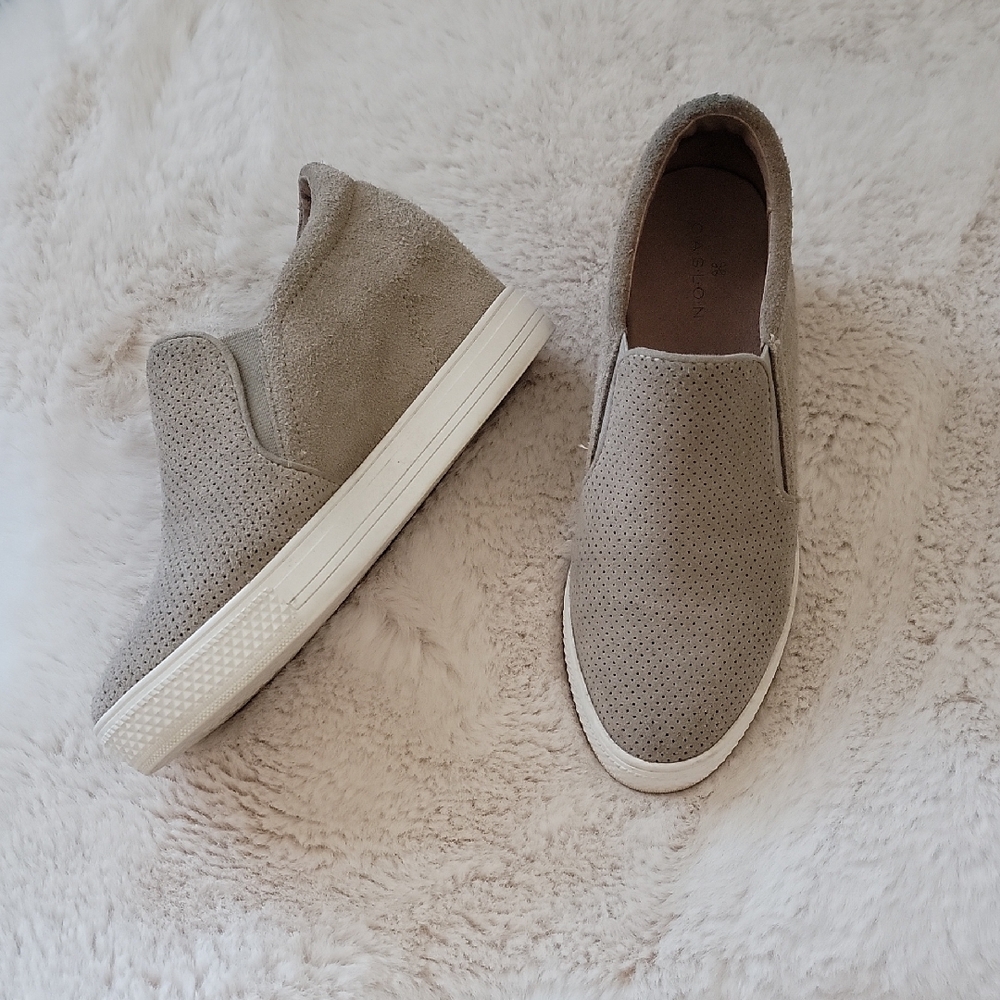 Caslon Taupe Slip-On Wedge Sneakers